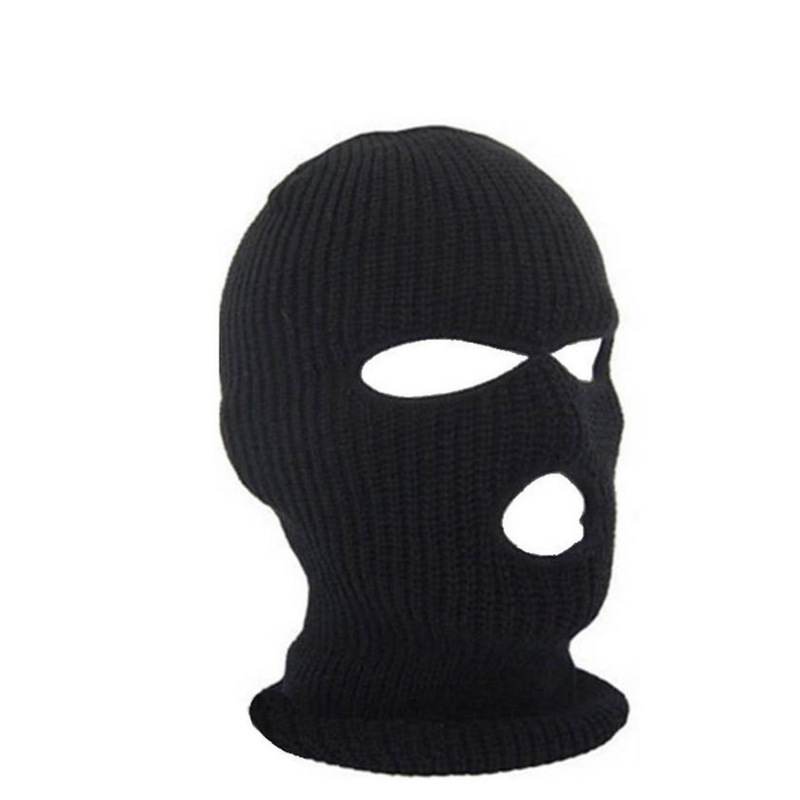 Winter Warm Mask Spot Headgear Ski Cold Riding Three Hole Wool Knitted Hat Sports Headgear Mask