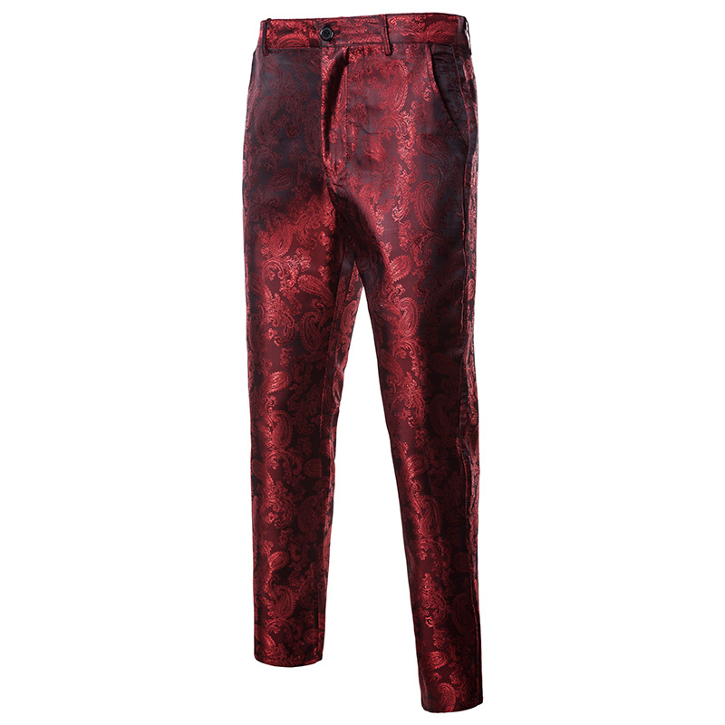 Autumn and Winter European and American court-style dark pattern road design fashion performance clothing slim fit men's suit trousers YK11