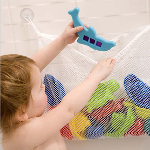 Children's Bath Water Play Toy Storage Bag Baby Mesh Toy Bag Strong Suction Cup Bathroom Hanging Bag