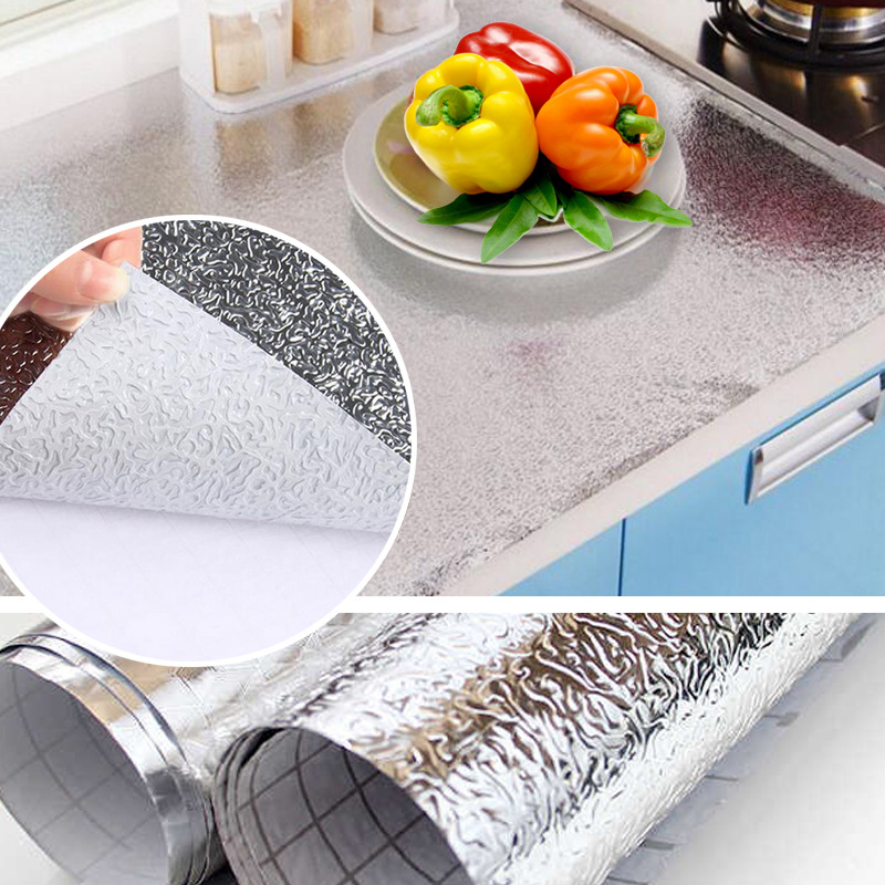 Factory direct aluminum foil paper kitchen anti-oil sticker waterproof moisture-proof anti-fouling self-adhesive kitchen cabinet pad paper wallpaper