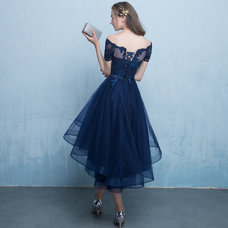 Banquet Evening Dress 2023 Summer New Arrival One-Shoulder Dress Women Dress Front Short Back Long Fashion Dress Women