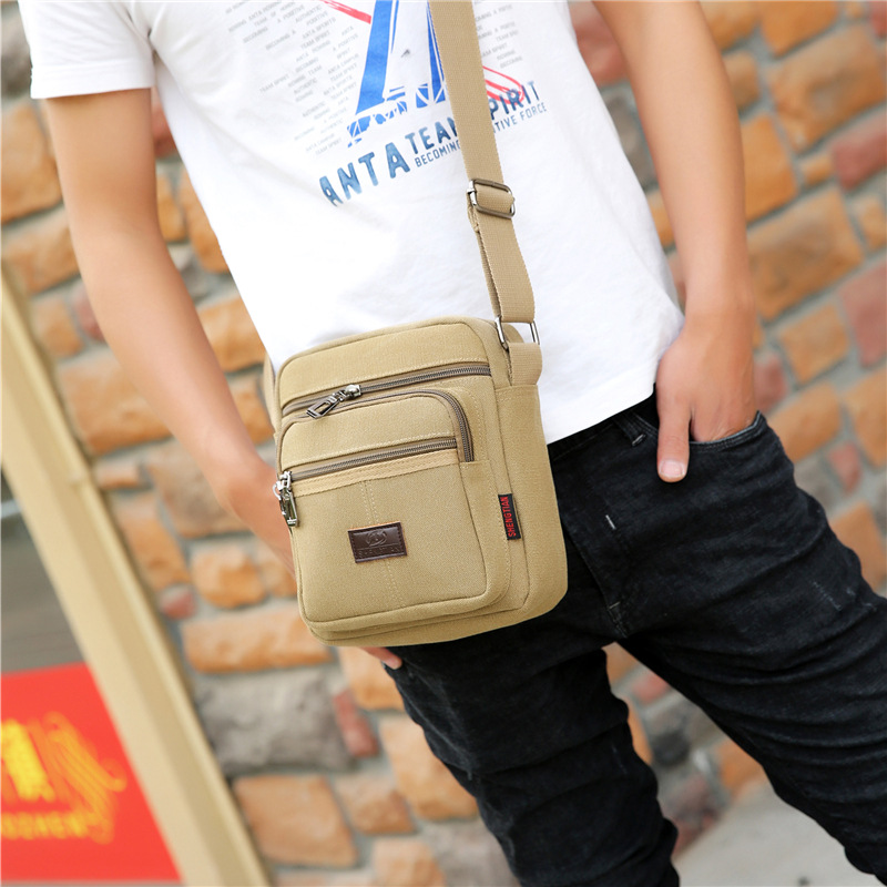 New Canvas Casual Shoulder Bag Men's Crossbody Sports Backpack Casual Small Bag Briefcase Business Collection Wallet Men