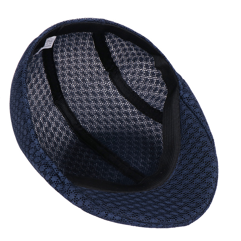Hat wholesale Korean men and women beret solid color hollow mesh cap forward cap breathable summer sun hat