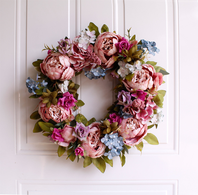 Simulation wreath door ornaments wall ornaments peony wreath AliExpress Amazon source wedding photography