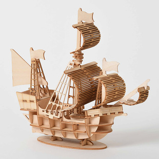 3D puzzle assembling toys parent-child building blocks three-dimensional puzzle handmade three-dimensional model-sailing boat