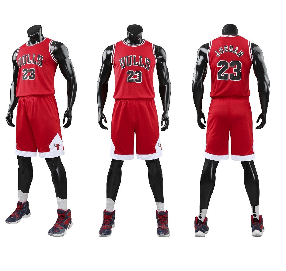 Wholesale Bulls basketball uniform No.23 jersey mesh breathable competition training group purchase jersey a generation of hair
