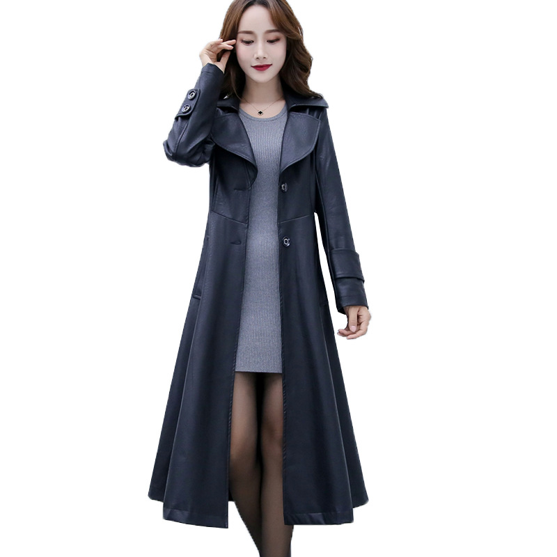 2023 Spring and Autumn new large size women's fur coat 200kg fat mm slim trench coat [real 1923]]