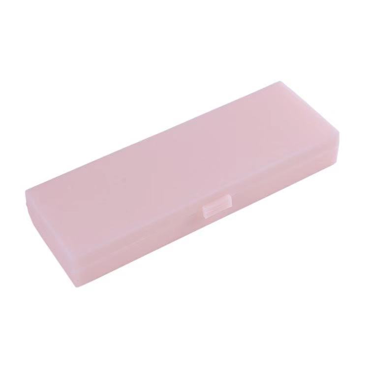 Source Factory Simple Transparent Frosted Stationery Box Student Plastic Solid Color Pencil Box Storage Box Printable
