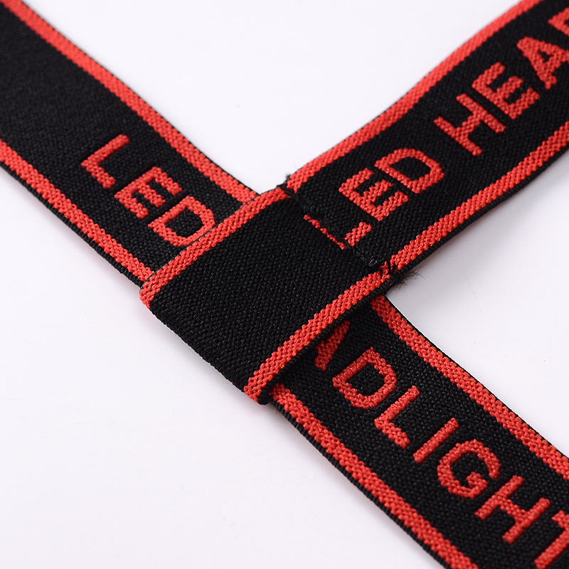 LED headlamp Webbing factory wholesale jacquard elastic webbing non-slip headlamp belt high elastic elastic headlamp belt