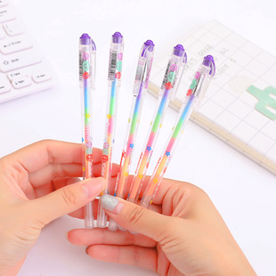 Korean stationery student DIY handmade photo album color highlighter 6 color-changing pen chalk black cardboard