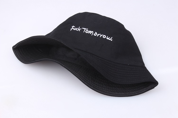 New Simple Small English Letter Embroidered Basin Hat for Men and Women Street Fashion Fisherman Hat Summer Outdoor Sunshade Hat