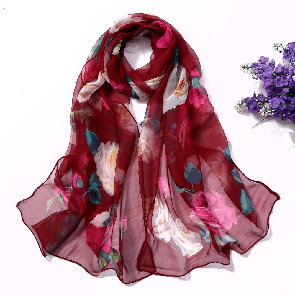 Summer Sunscreen Scarf Seaside Beach Scarf Wholesale Long Women Scarf Korean Style Thin Scarf Scarf Big Rose