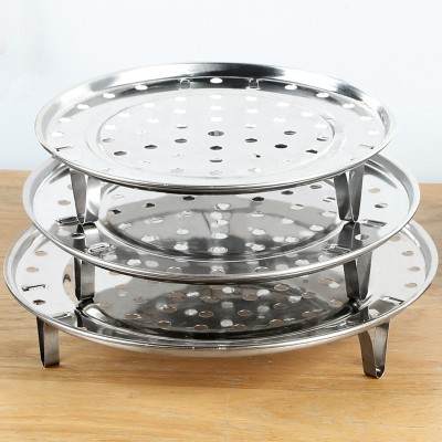 Stainless Steel Steam Rack Thickened Steam Plate Water Resistant Steam Drawer High Foot Steamer Piece Household Steamer Grate Kitchen Steamed Buns