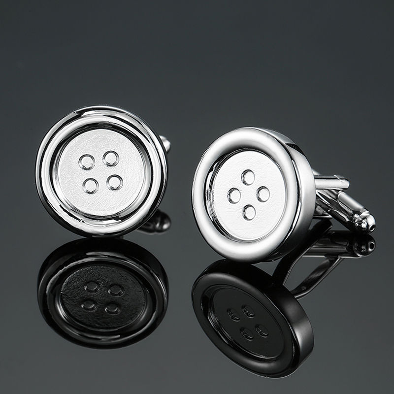 Charming jewelry factory direct fashion men's French cufflinks gold silver laser metal cufflinks wholesale