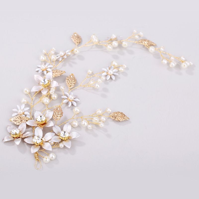 欧米の新型の頭飾りの金色の葉の花の対外貿易の髪はウェディングドレスを持って花嫁のアクセサリーの卸売りを飾ります。|undefined