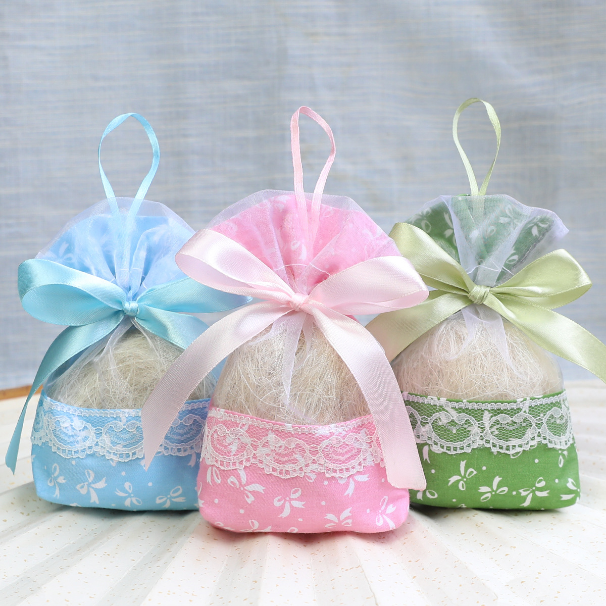 Wholesale sachet sachet lavender gift bag bow cotton linen cloth bag custom made logo empty bag