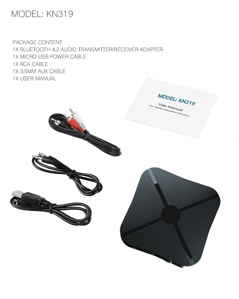 2023 new Bluetooth transmitter receiver two-in-one adapter TV car speaker mobile phone computer audio