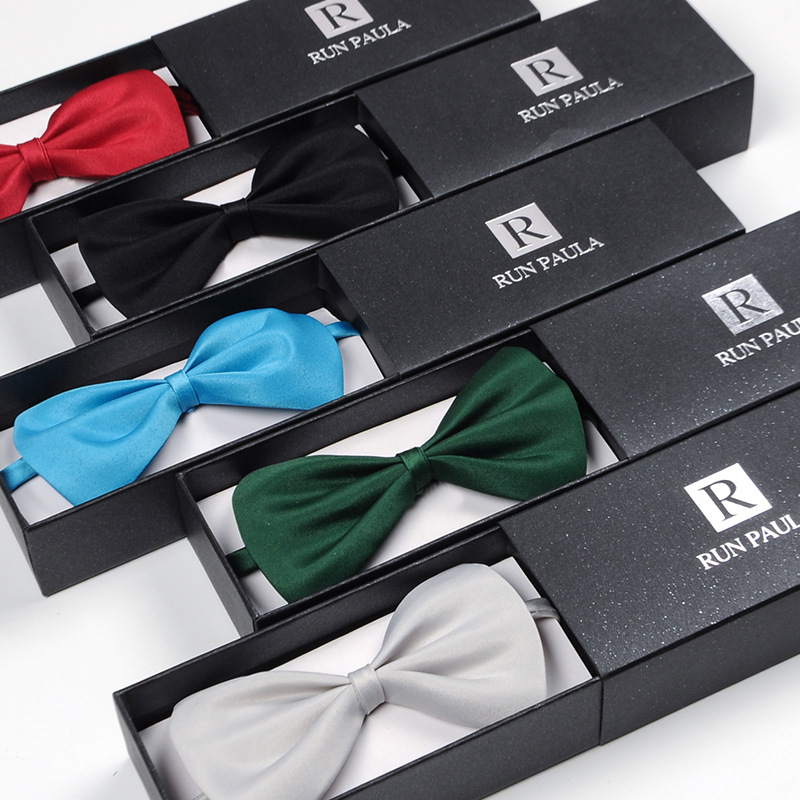 Best Man and Groom Wedding Bow Tie Wedding Dress British Korean-style Red Black Men's Bow Single-layer Bow Tie Women
