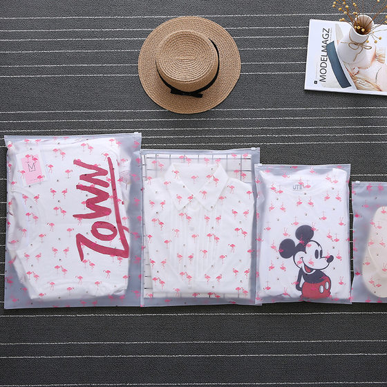 Spot cpe frosted zipper bag garment packaging bag printed self-sealing bag zipper bag clothes storage sealed bag