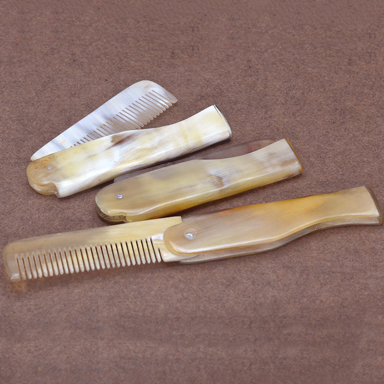 Horn comb folding travel travel portable small comb health care massage comb pocket makeup comb wholesale