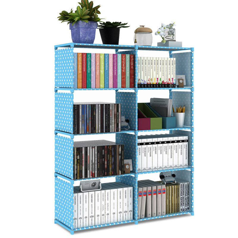 Double row bookshelf simple bookcase floor-standing storage rack children's bookcase student bookshelf multi-layer reinforced storage cabinet wholesale