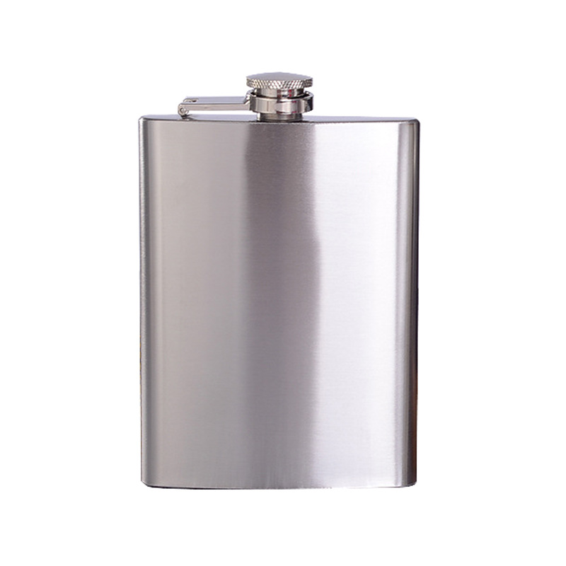 Wholesale stainless steel hip flask portable 7oz oz portable small wine bottle anti-fall wear-resistant embossed logo4 two wine utensils