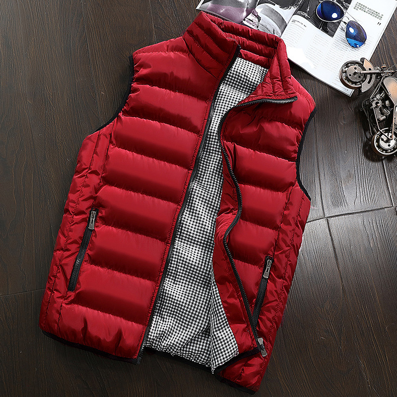 Factory perennial supply autumn and winter down cotton-padded jacket waistcoat men's vest cotton lightweight vest support printed embroidery