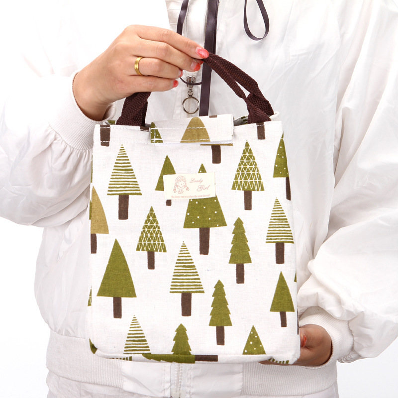 Handheld Lunch Box Bag Aluminum Foil Thickened Handheld Lunch Bag Canvas Lunch Box Bag Lunch Box Bag Insulation Bag
