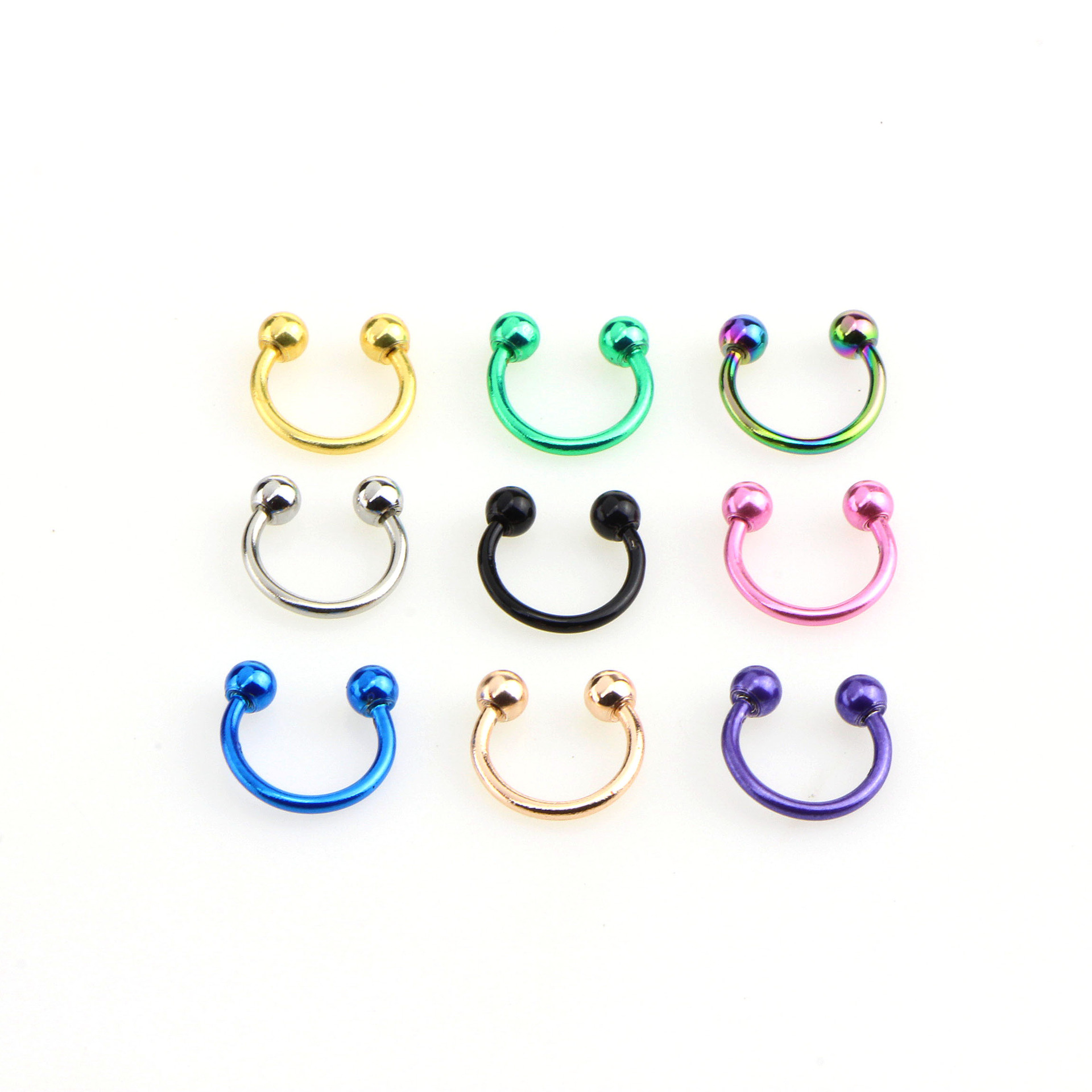 Manufacturers stainless steel eyebrow nail Golden titanium steel eyebrow nail C- bar breast ring nose ring female ring puncture lip nail