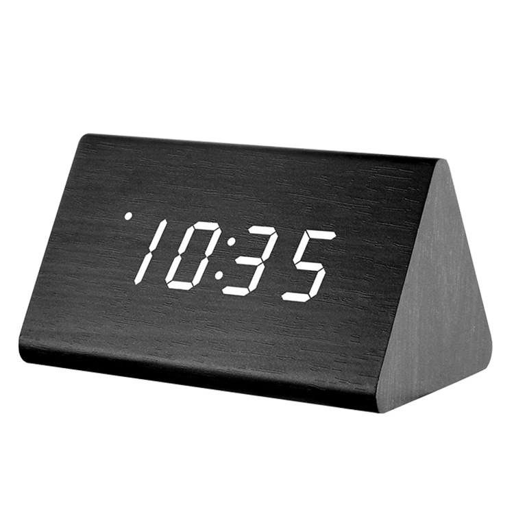 New creative luminous mute multifunctional wooden alarm clock intelligent led wooden clock gift electronic clock wholesale