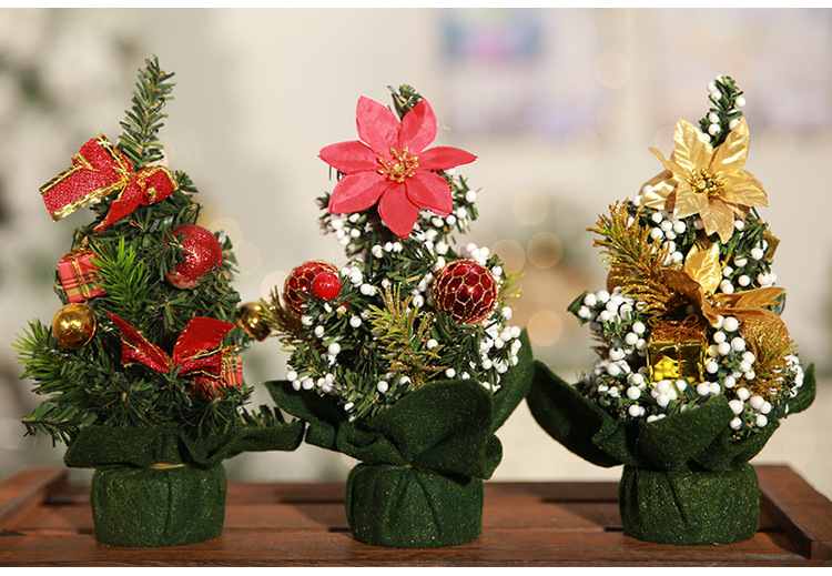 Mini small Christmas tree trumpet Christmas tree Christmas table ornaments Christmas tree decorations 20cm_voghion.com