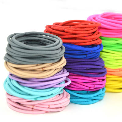 3mm Korean version of children's Rubber Band high elasticity does not hurt the hair rope hair ring candy color hair tiara wholesale