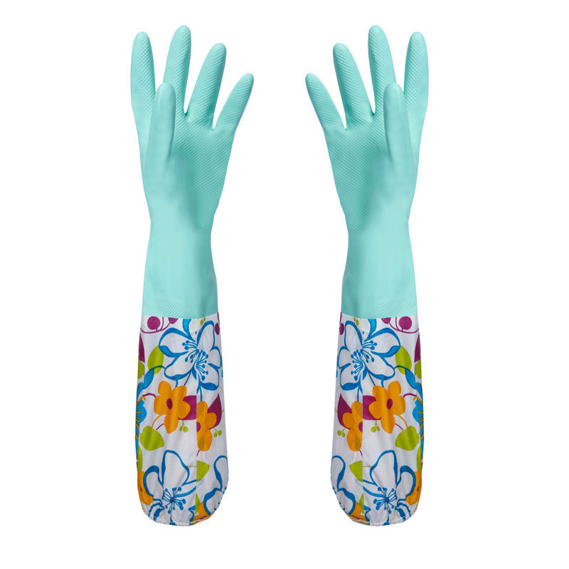 Fleece/Summer/Color Latex Lengthened Housework Gloves Durable and Cleaning Special for Washing Dish and Clothes