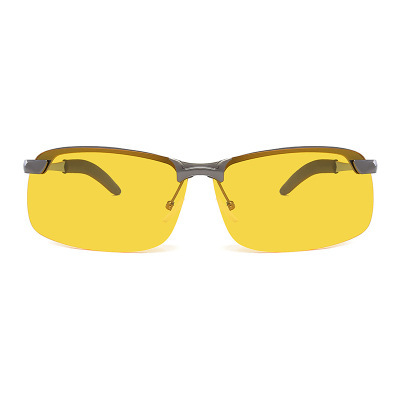 New Anti-glare Polarized Sunglasses Driving Night Vision Goggles Metal Square Glasses Men's 3043 Sunglasses