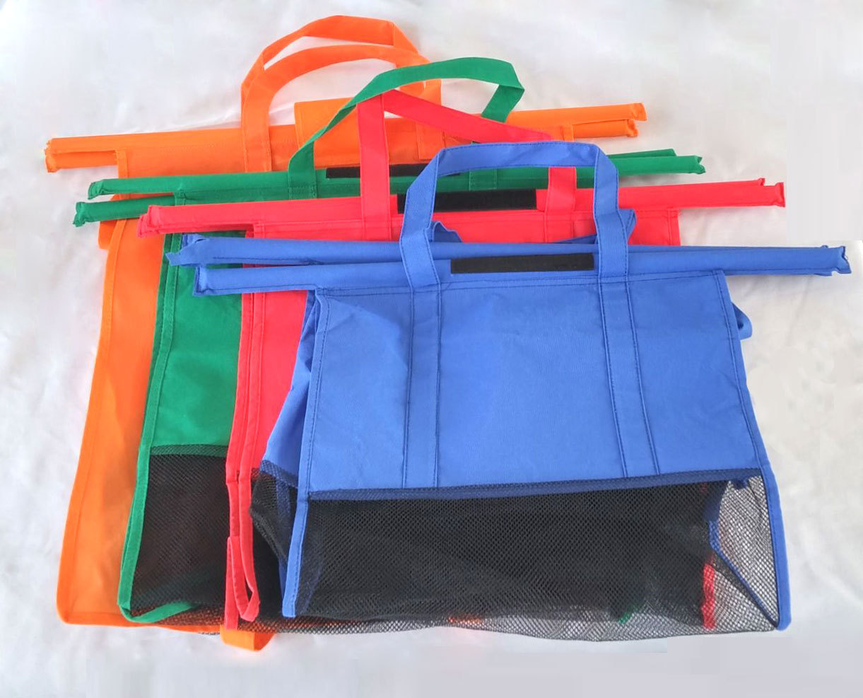 European and American Convenient Supermarket Trolley Shopping Bag Non-woven Insulation Storage Bag Large Ice Bag Shopping Bag Four in One