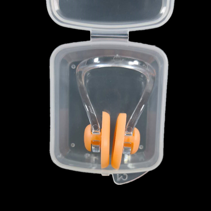 Factory wholesale waterproof nose clip comfortable children adult swimming nose clip boxed silicone nose clip printing LOGO