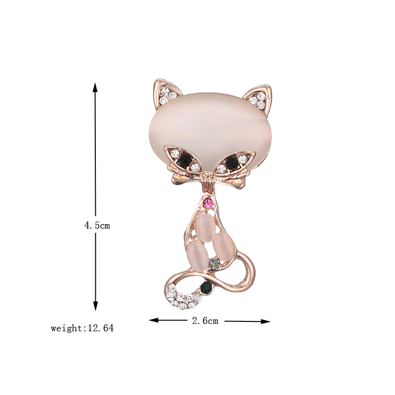 Blue Hao Japanese and Korean Fashion Trend Elegant Atmospheric Personalized Cat's Eye Stone Cute All-match Animal Kitten Brooch Accessories