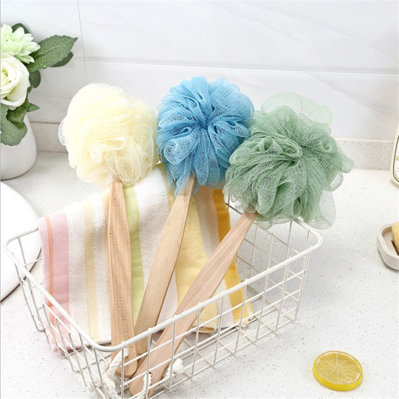 Rubbing Artifact Bath Flower Long Handle Bath Ball Rubbing Towel Strong Don't Ask for People to Rubbing Back Bath Brush Rubbing Back Ball