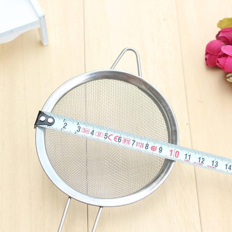 Stainless Steel Colander Kitchen Household Mesh Leakage Oil Fishing Spoon Soybean Milk Pointed Ear Mesh Leakage Flour Filter Mesh Sieve