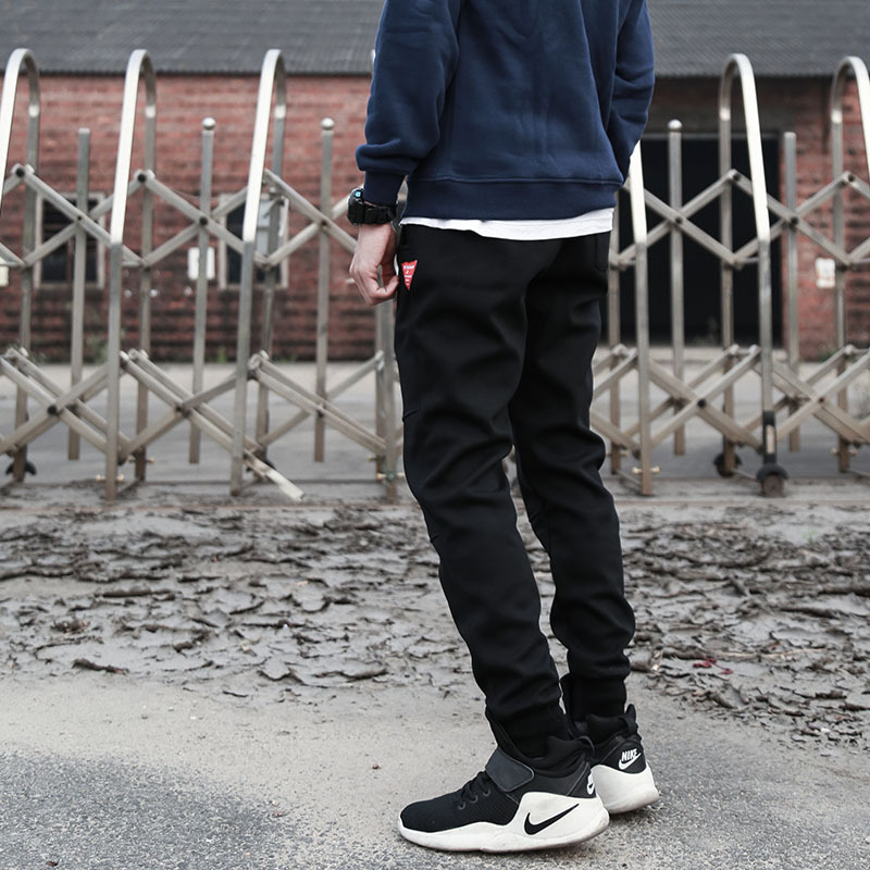2020 Winter Trendy Brand New Fleece-lined Leg Casual Pants Simple All-match Thickened Leg-toe Jogging Casual Pants