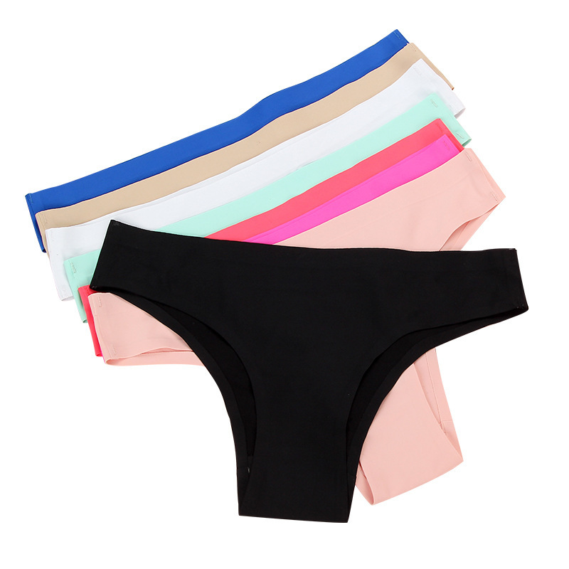 新商品の青年女性の箱入りの下着の女性のあめの色のステルスの低い腰の大きいサイズの三角の通気性の氷の糸の無痕の下着|undefined