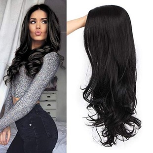 2018 Amazon hot wig European and American wig women's middle and long wave chemical fiber headgear factory spot wholesale