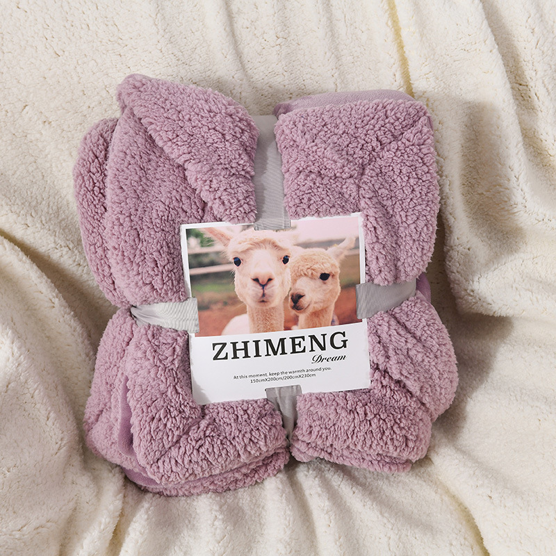 Cross-border Flannel Blanket Winter Thickened Warm Double Blanket Casual Sherpa Lambswool Blanket Wholesale