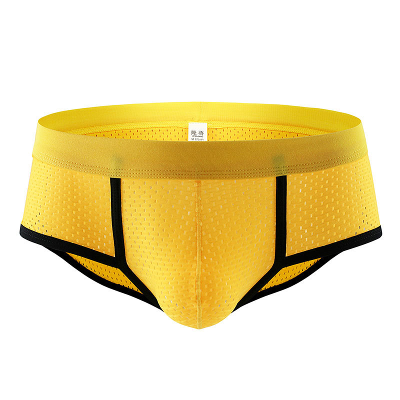 New Men's Underwear Briefs Breathable Comfortable Mesh Trousers Head U Convex Bag Mid-Waist Men's Underwear 447