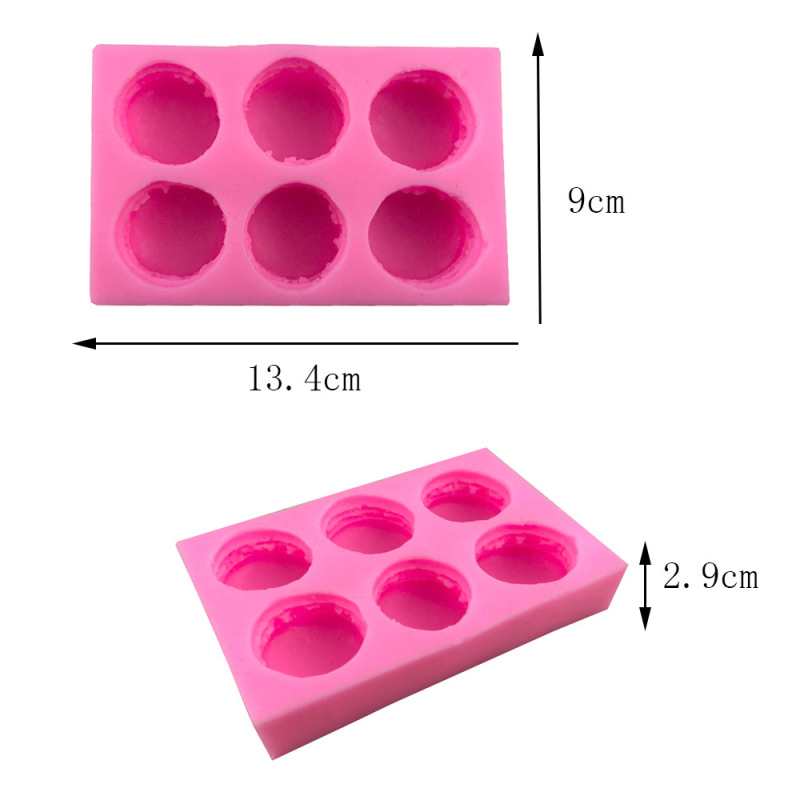 新しい 6 リンク 3d マカロンシリコーン型 Diy 手作り石鹸食品グレードの軽い粘土バーガーパティ型キッチンベーキング用品|undefined