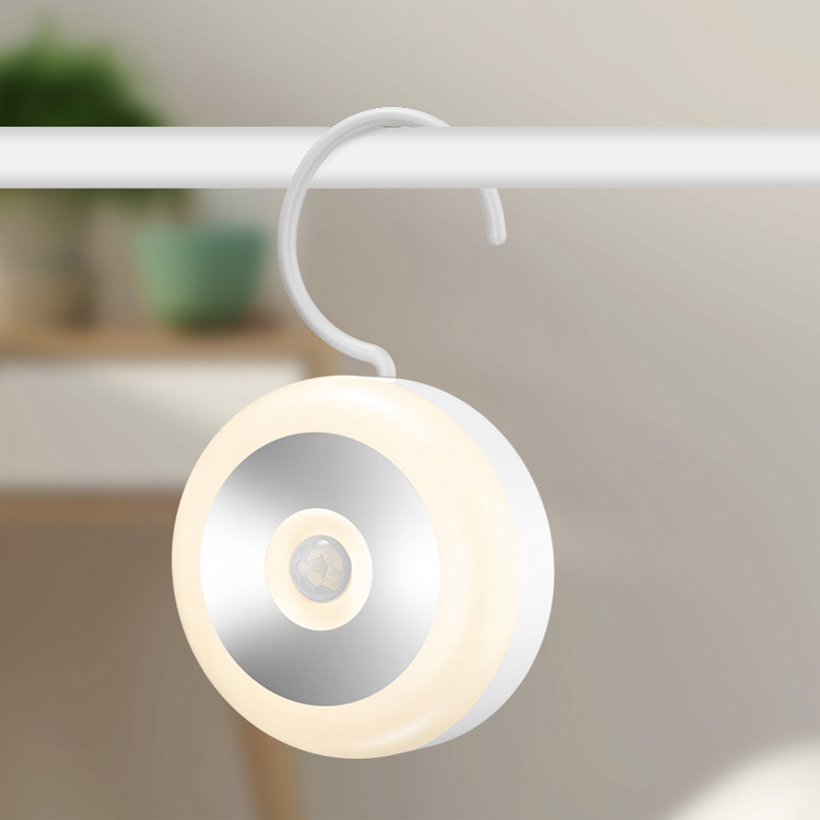 LED wall-mounted human body induction lamp 3m glue magnetic light absorption control USB charging corridor cabinet aisle entrance night light
