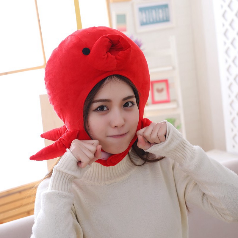 red-octopus-hat-mask-photography-props-cartoon-plush-toy-performance-props-comfortable-soft-for-kids-adults