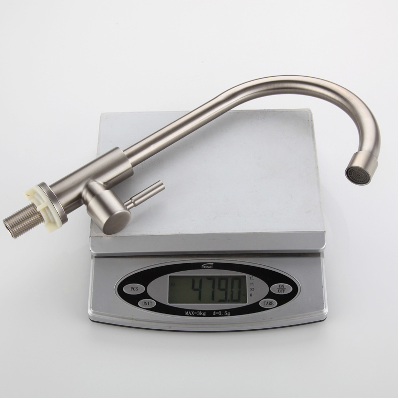 Special offer SUS304 stainless steel kitchen single cold faucet lead-free brushed vegetable basin sink faucet