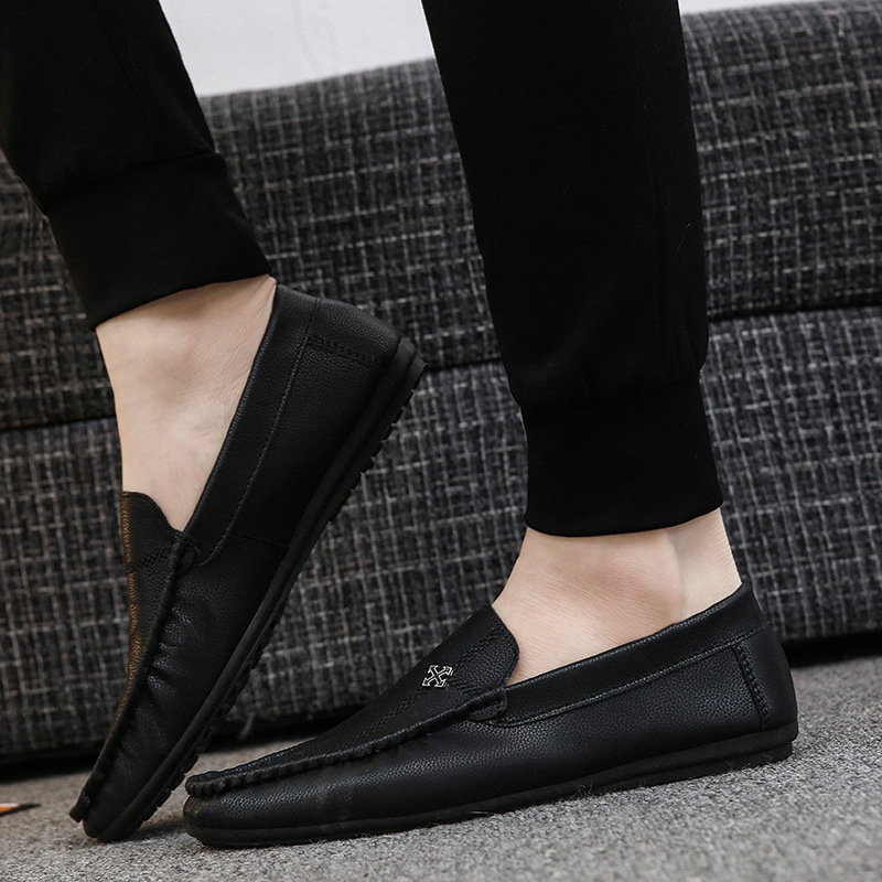 Men's bean shoes soft soft soles youth everything with lazy shoes loafers_voghion.com