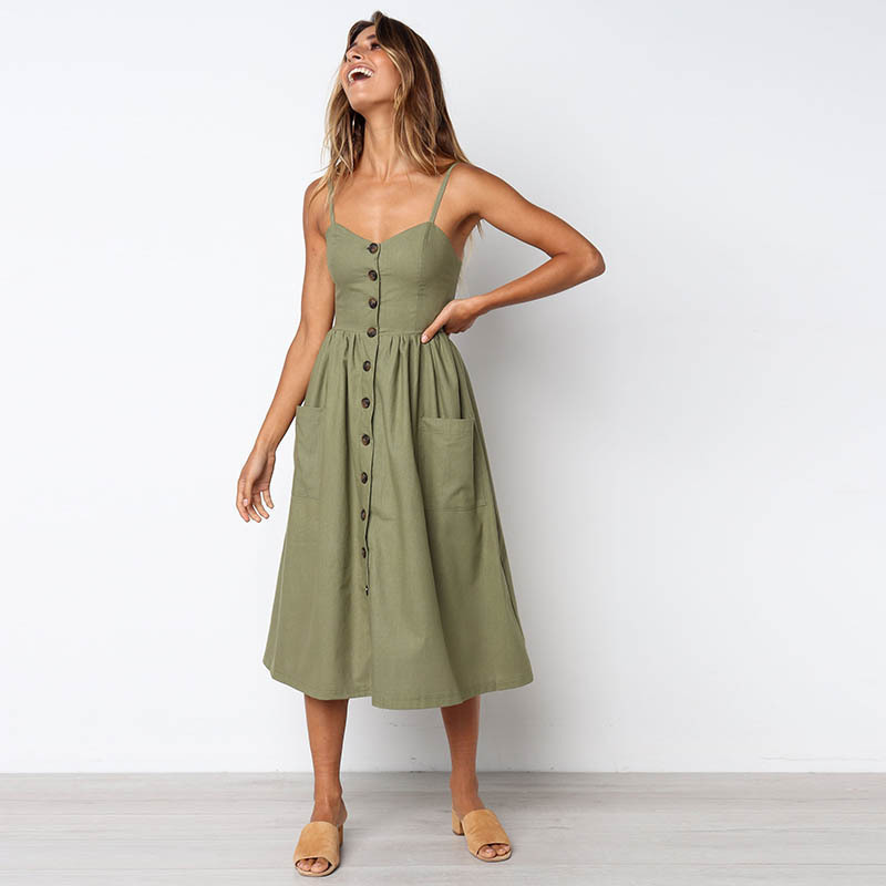Cross-border Foreign Trade 2024 Summer Bohemian Printed Strap Waistline V-neck Mid-length Short-sleeved Large Swing Dress